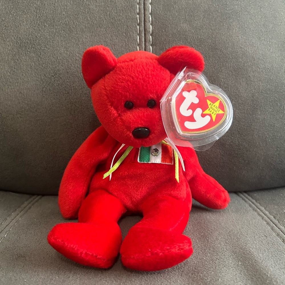 Very Rare TY Beanie Baby Osito - All Errors , Mexican Beanie Bear - excellent